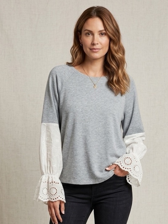 Gilli Tops - Gilli “The Coziest”Bohemian Lace Long Sleeve Top